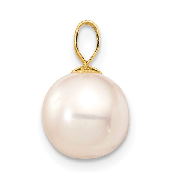 8X9MM Round Pearl Pendant in 14KT Yellow Gold. Chain not Included on Sale