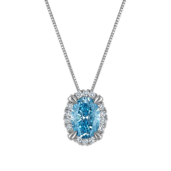 Signature EcoLove 1-3 4 CTW Fancy Blue Lab Grown Diamond Pendant in 14KT White Gold Cheap