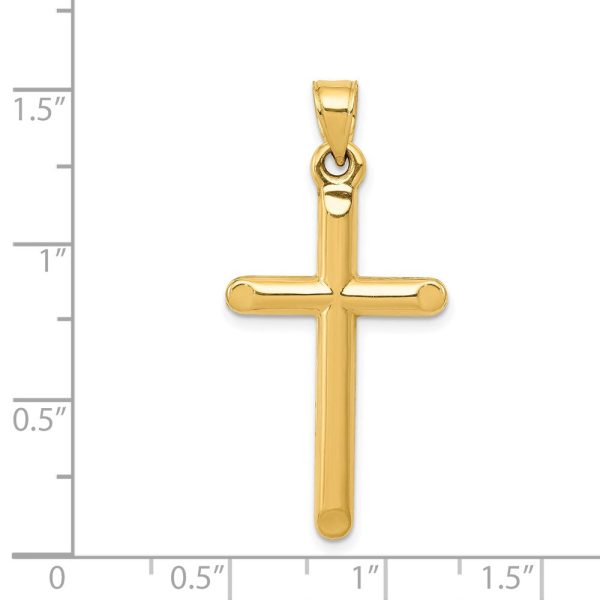 14KT Yellow Gold 35X17MM Three Dimensional Cross Pendant-Chain Not Included Cheap