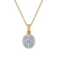 Red Hot Deal  1 4 CTW Diamond Halo Cluster Oval Shape 18-inch Pendant in 10KT Yellow Gold Cheap