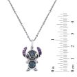 Disney Jewels Diamond Accent Lilo and Stitch Pendant in Sterling Silver For Sale