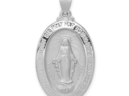 14KT White Gold 29X18MM 18MM Miraculous Medal Pendant-Chain Not Included on Sale