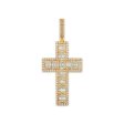 10KT Yellow Gold 2-1 4 CTW Diamond 62X29MM Cross Pendant. Chain Not Included Sale