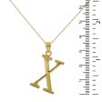 10KT Yellow Gold 18-inch 30MM Initial Pendant; Initial X Online