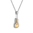 Diamond Accent 18-inch Guitar Pendant in Two-Tone Sterling Silver Supply