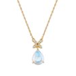 9X7MM Pear Opal and Diamond 18-inch Fashion Pendant in 10KT Yellow Gold Fashion