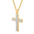 EcoLove 1 2 CTW Lab Grown Diamond Yellow Stainless Steel 24-inch Cross Pendant Online