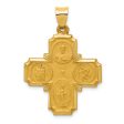 14KT Yellow Gold 34X25MM Four-Way Medal Pendant. Chain Not Included Discount