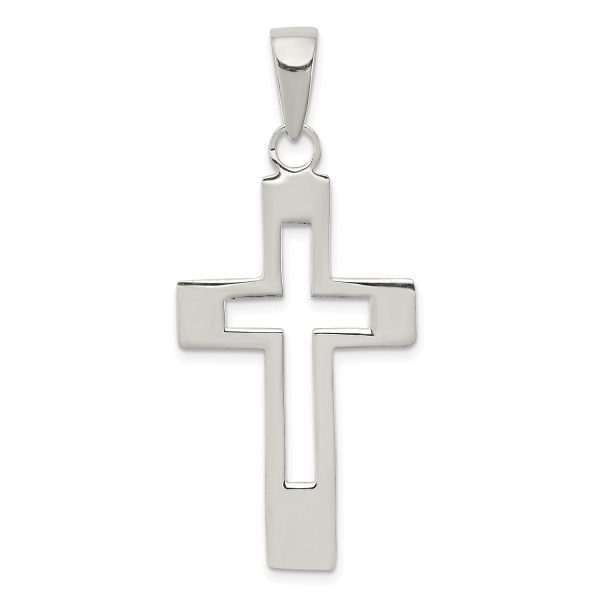 Sterling Silver 48X21MM Cross Pendant. Chain Not Included Supply