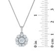 EcoLove 1 CTW Lab Grown Diamond Cluster Flower Shaped 18-inch Pendant in 14KT White Gold Discount