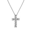 1 10 CTW Diamond 18-inch Cross Pendant in Sterling Silver For Discount