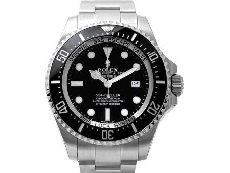 Pre-Owned Rolex White Stainless Steel Sea-Dweller Cerachrom Bezel with 44X44 MM Black Round Dial. 116660 Online now