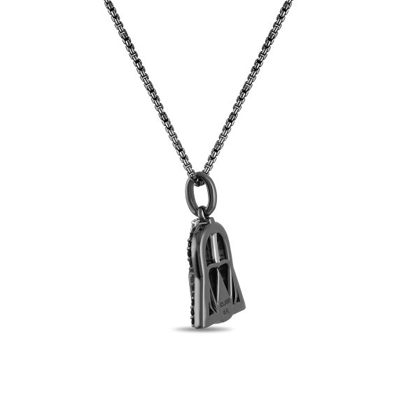 Black and White Diamond Darth Vader™ Pendant in Sterling Silver Online Hot Sale