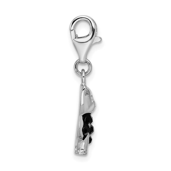 Sterling Silver and Crystal 34X13MM Cat Charm Hot on Sale