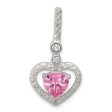 Sterling Silver Cubic Zirconia Heart Pendant. Chain Not Included Online now