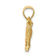 14KT Yellow Gold 18MM Diamond-cut Wolf Pendant. Chain Not Included Cheap