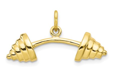 10KT Yellow Gold 15X26MM Barbell Charm For Sale