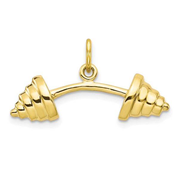 10KT Yellow Gold 15X26MM Barbell Charm For Sale