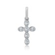 Crislu Platinum Plated Sterling Silver and Cubic Zirconia Cross Charm Online