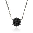 Crislu Black Rhodium Sterling Silver Round Cubic Zirconia Solitaire 16-18-inch Pendant Online Hot Sale