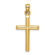 14KT Yellow Gold Diamond-cut Cross Pendant. Chain Not Included Online Hot Sale