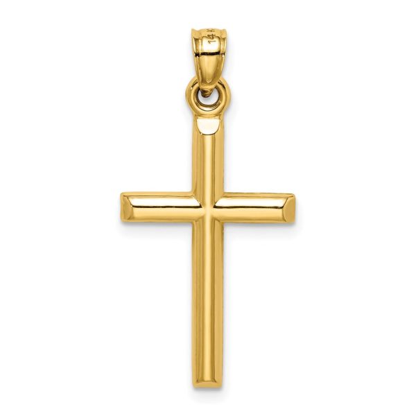 14KT Yellow Gold Diamond-cut Cross Pendant. Chain Not Included Online Hot Sale