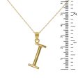 10KT Yellow Gold 18-inch 30MM Initial Pendant; Initial I Discount