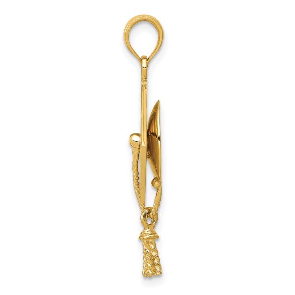 14KT Yellow Gold 30X15MM Graduation Cap Charm. Chain not Included Hot on Sale