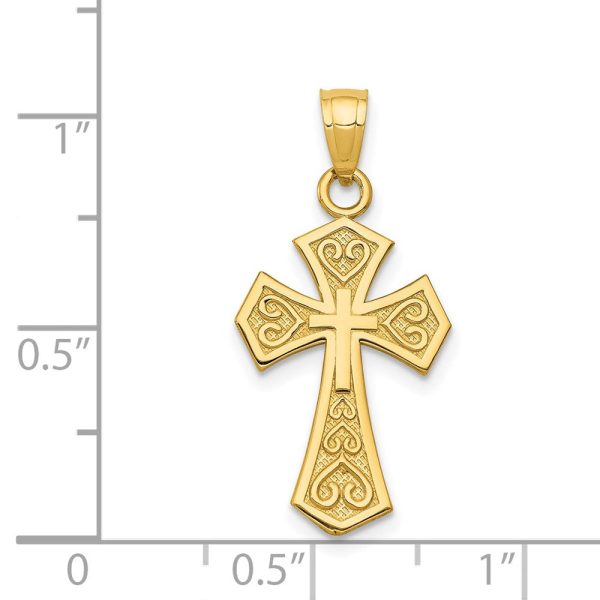 14KT Yellow Gold 26X12MM Reversible Cross Pendant. Chain Not Included Supply