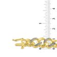 1 4 CTW Diamond 8.5-nch Cuban Link Bracelet in Gold Plated Sterling Silver For Sale