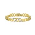 1 4 CTW Diamond 8.5-nch Cuban Link Bracelet in Gold Plated Sterling Silver For Sale