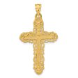 14KT Yellow Gold 42X23MM Crucifix Cross Pendant-Chain Not Included Cheap