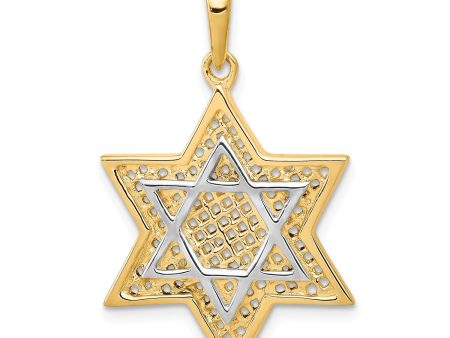 14KT Gold Meshed Star of David Pendant. Chain Not Included Discount