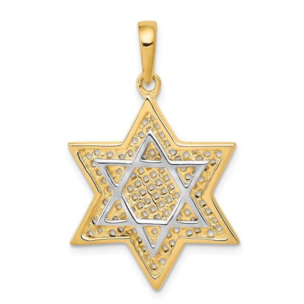 14KT Gold Meshed Star of David Pendant. Chain Not Included Discount