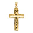 14KT Yellow Gold 45X24MM Crucifix Cross Pendant-Chain Not Included on Sale