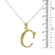 10KT Yellow Gold 18-inch 30MM Initial Pendant; Initial C Supply