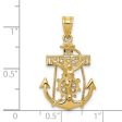 14KT Yellow Gold 29X18MM Mariners Cross Pendant-Chain Not Included on Sale