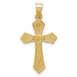 14KT Yellow Gold 30X15MM Diamond-cut Crucifix Cross Pendant. Chain Not Included Online Sale