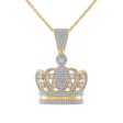 3 4 CTW Diamond Crown 18-inch Pendant in 10KT Yellow Gold Online