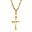 Kiddie Kraft 14KT Yellow Gold Diamond 15-inch Childrens Cross Pendant on Sale