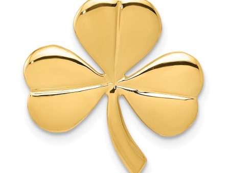 14KT Yellow Gold 20X18MM Shamrock Pendant. Chain Not Included Fashion