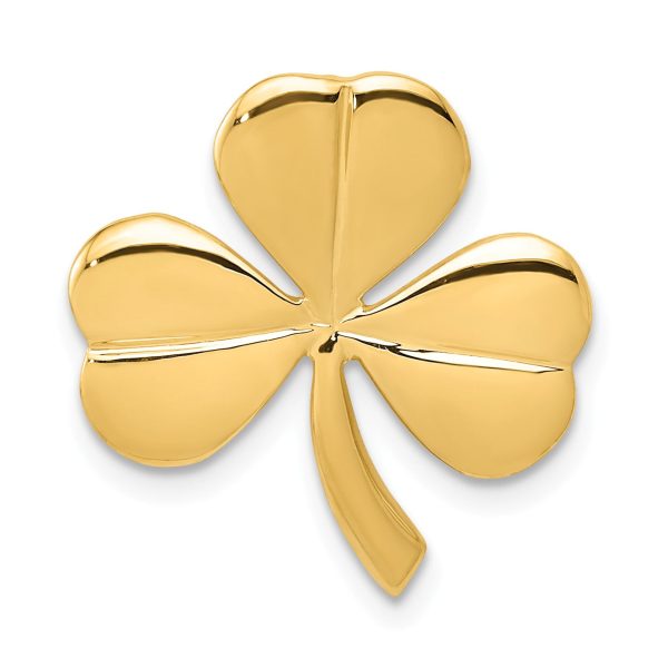 14KT Yellow Gold 20X18MM Shamrock Pendant. Chain Not Included Fashion