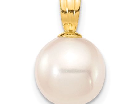 8X9MM Round Pearl Pendant in 14KT Yellow Gold. Chain not Included on Sale