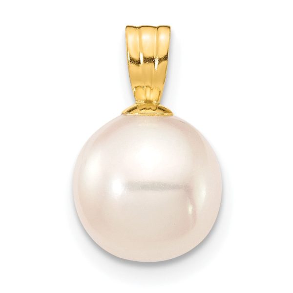 8X9MM Round Pearl Pendant in 14KT Yellow Gold. Chain not Included on Sale