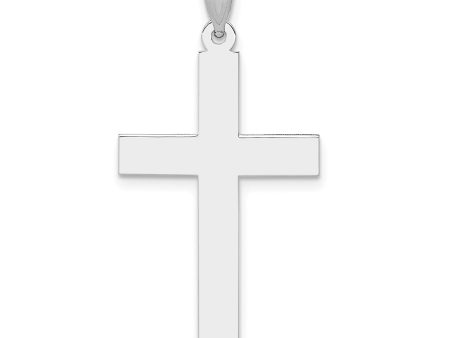 14KT White Gold 36X19MM Cross Pendant. Chain Not Included Supply