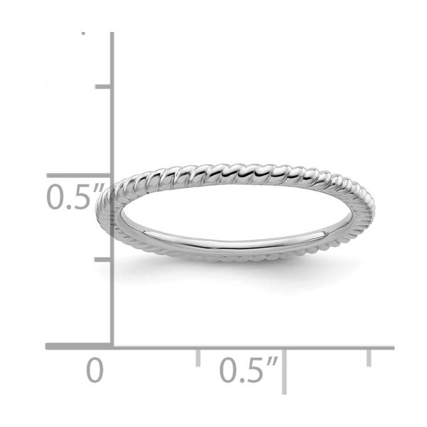 Sterling Silver Stackable Expressions Rhodium Twisted Ring Online Hot Sale