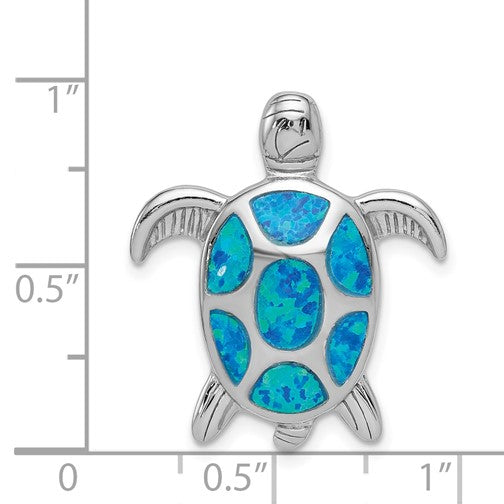 Sterling Silver Opal Turtle Pendant. Chain Not Included For Sale