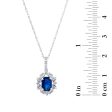 7X5MM Oval Sapphire and Diamond 18-inch Pendant in 10KT White Gold For Discount