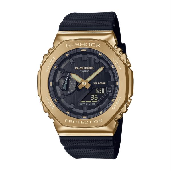 G-Shock Analog-Digital Black and Gold 2100 Series. GM2100G-1A9 Discount