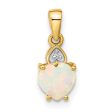 6MM Heart Shape Opal Diamond Accent Pendant-Chain Not Included in 14KT Yellow Gold on Sale